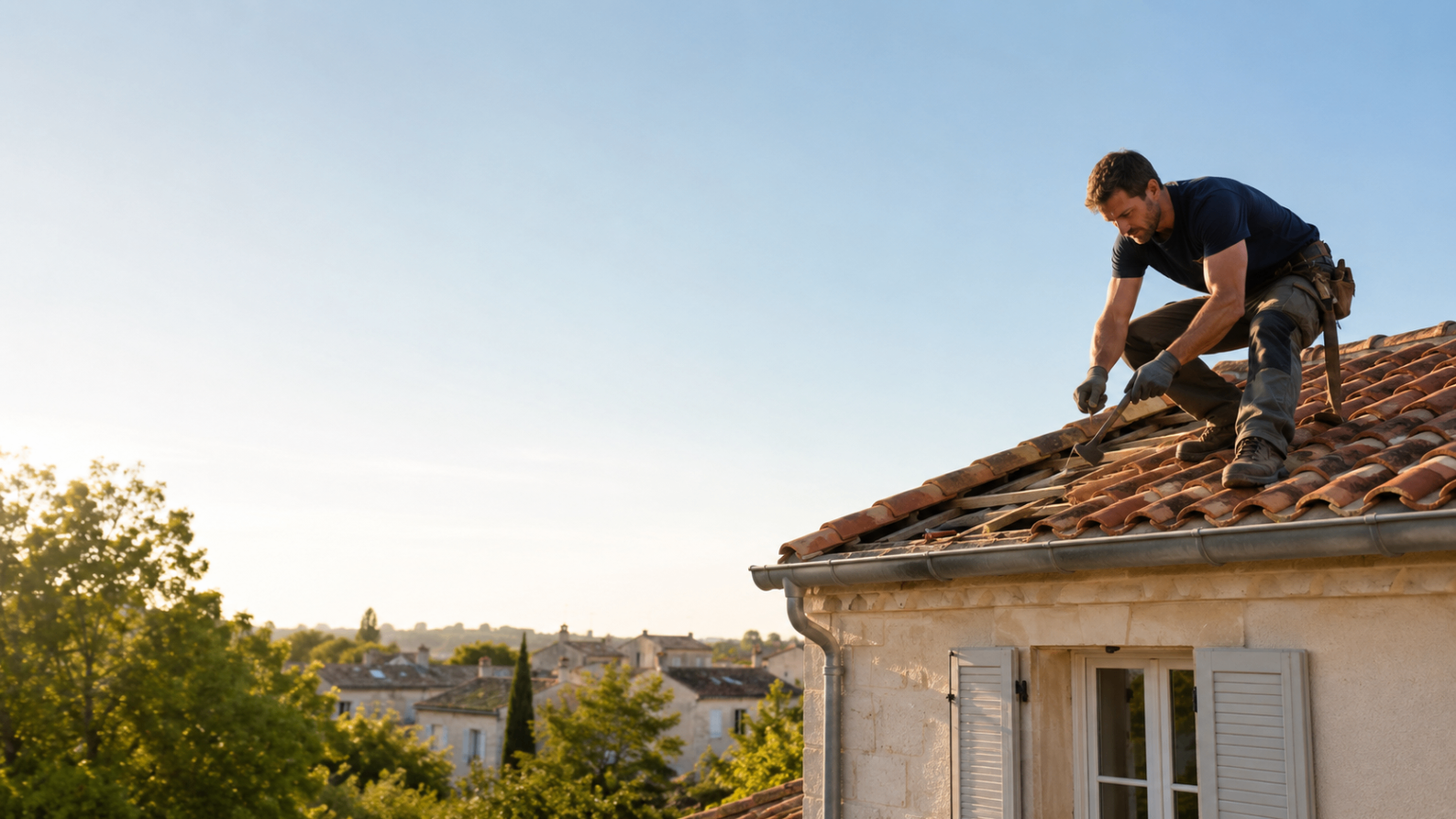 Réparation de toiture sur une maison